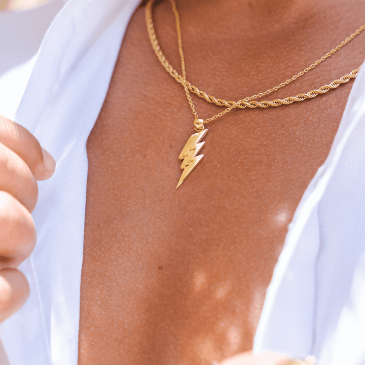 Rope Chain Necklace - 18K Gold Plated