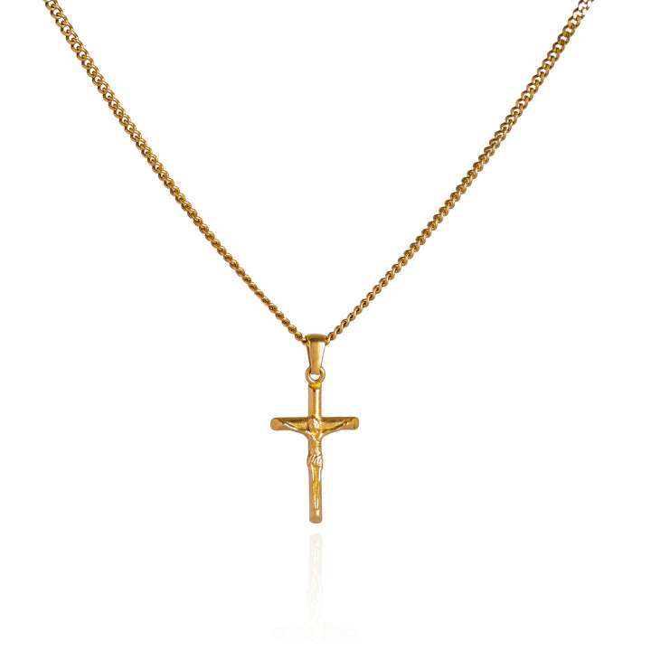 Cross Pendant Necklace - 18K Gold Plated