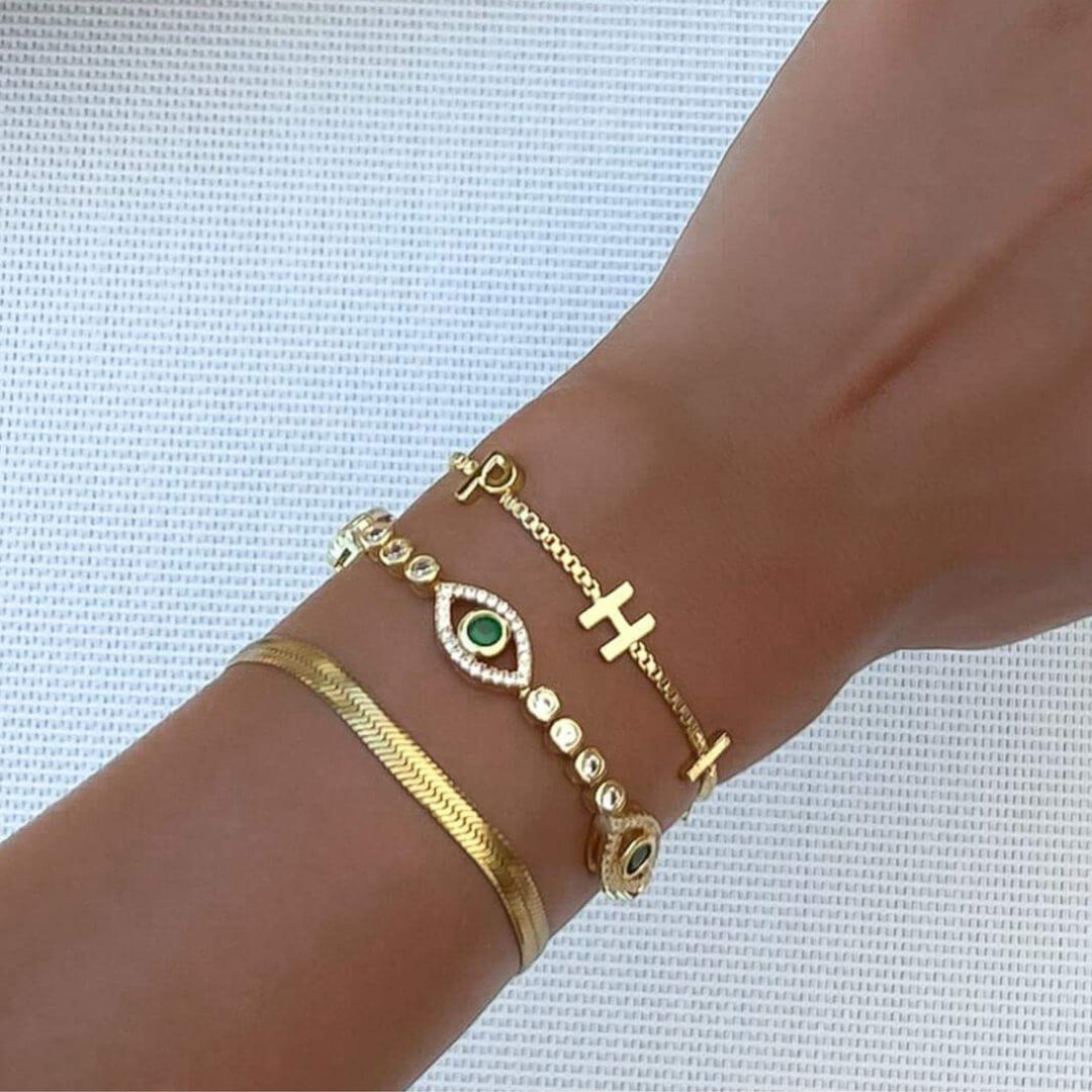 Lila Horus Eye Bracelet  | Gold